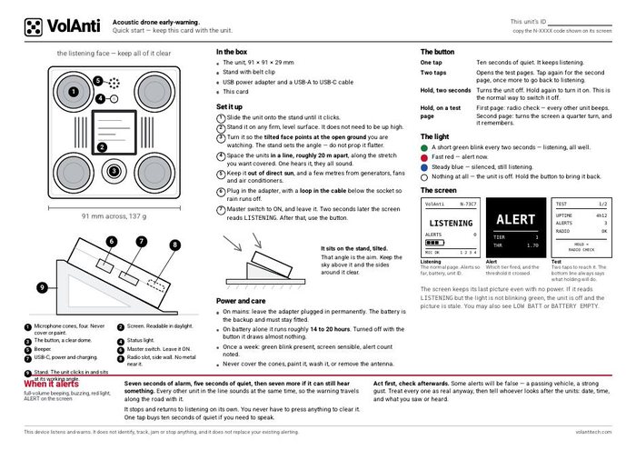 The quick-start card