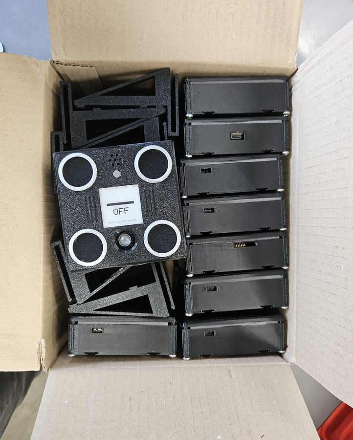 Units and stands packed in the shipping box
