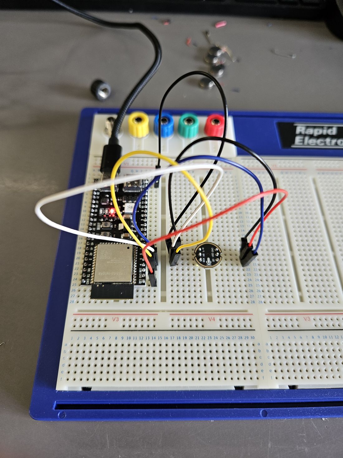 First microphones on a breadboard