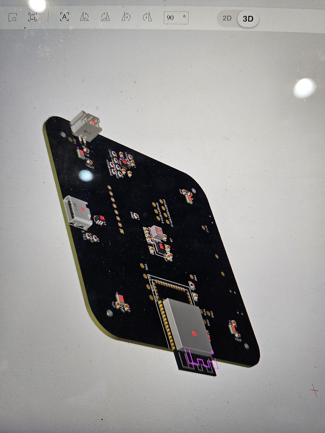 The board, rendered